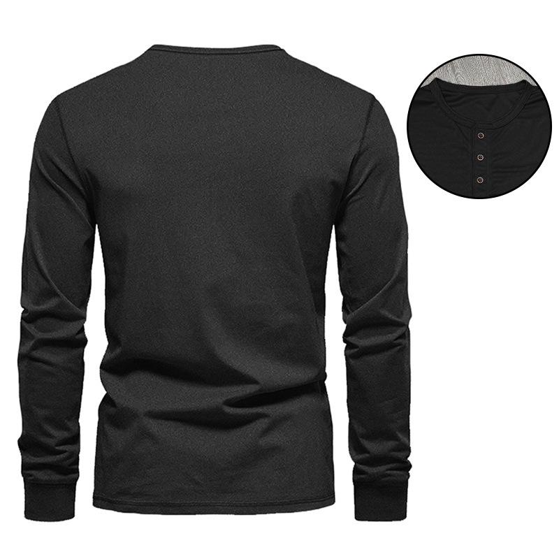 Pánské velké rychleschnoucí henley: Jarní/Podzimní tričko s dlouhým rukávem s ptačím okem, trendy a všestranné.