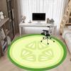 1PC Cucumber Slice Office Round Area Rug, Mat Suitable For Office, Under Office Chairs Bedroom Living Room Home Decor, Room Deco