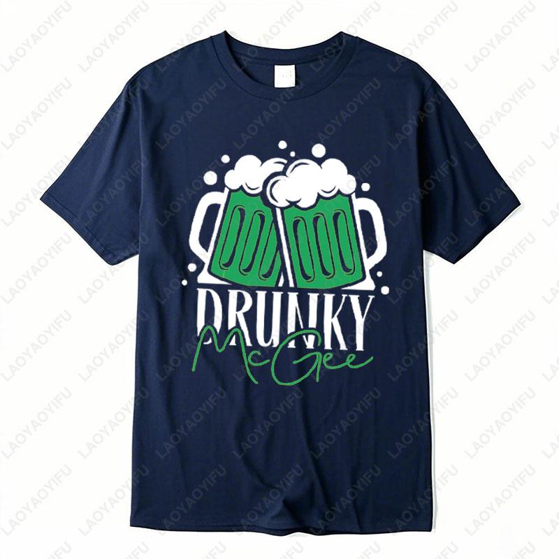 Trendy Couples St Patricks Tshirt Funny Matching Beer Design Printing Tees Mens Womans High Quality Cotton Shortsleeve Tshirt S