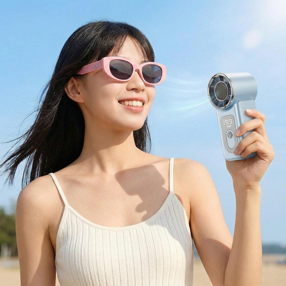 High Speed Handheld Turbo Fan LED Display Small Electric Fan Portable Mini Fan  Outdoor
