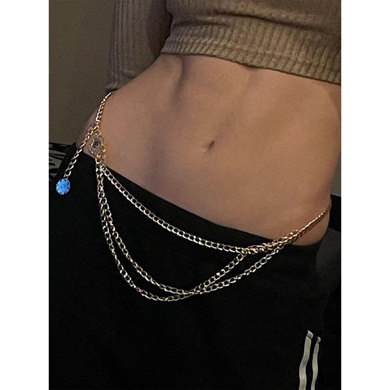Jewelry Retro Sexy Hipster Feminine Body Chain Personalized Minimalist Yoga Aluminum Chain Hollowed Out Waist Chain