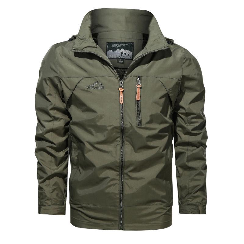 2022 Men's Plus Size Waterproof Windbreaker: Hooded, Windproof, Spring/Autumn Jacket