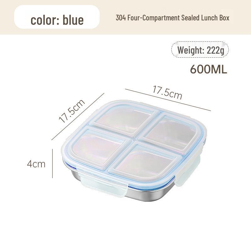 304 Edelstahl-Lunchbox mit Fächern | Dicht für Portionskontrolle | Für Büro & Mikrowelle geeignet