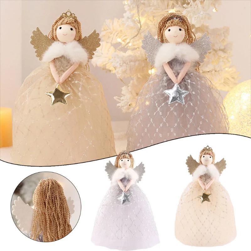 Carina Decorazione Angelo Ragazza Albero di Natale Xmas Ornamenti Stella Puntale Albero di Natale Regali Bambola Ragazzina Angelo Nuovo