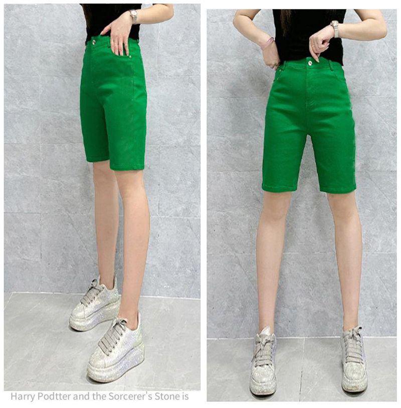 Women's Korean Style High-Waisted Straight-Leg Denim Pants - Versatile, Casual, Stretch for Cycling and Everyday Wear