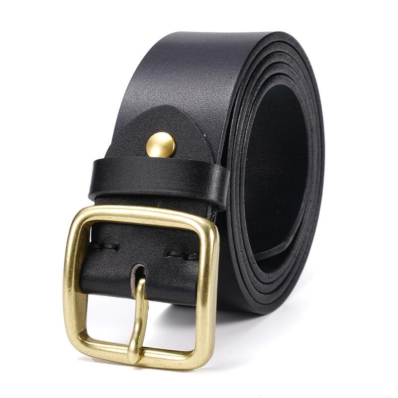 Retro Belt Men's Genuine Leather Pin Buckle Belt Men's Casual Versatile Handmade Men's Trousers