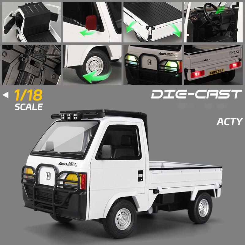 1:18 Hondas ACTY Picku Alloy Model Car Toy Diecasts Casting Sound and Light Car Toys For Children Vehicle ahx256