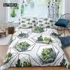 Cartoon Cactus Duvet Cover Green Plants Succulents Bedding Duvet Cover Kids Teens Nature Art Soft Microfiber Bedroom Decorative