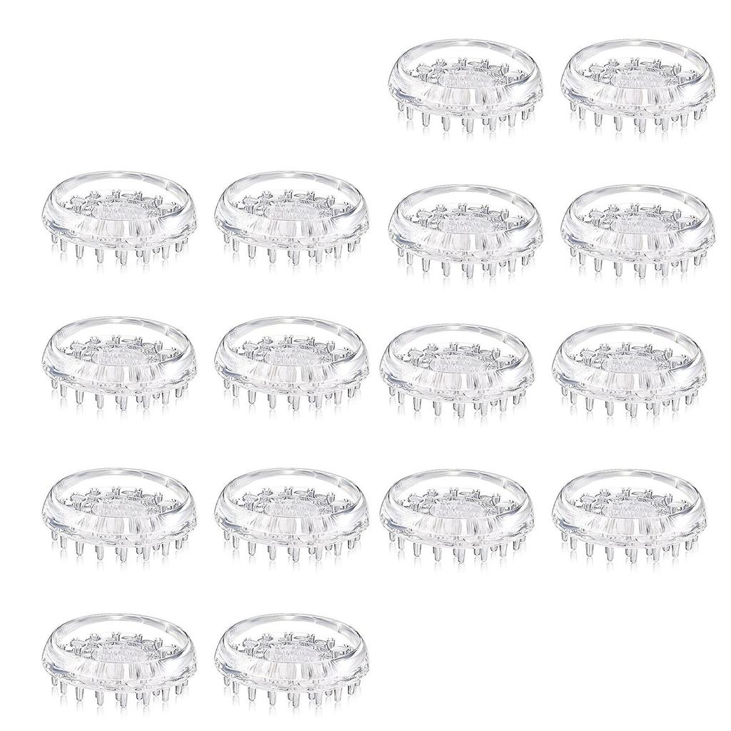 12/16Pcs Furniture Caster Cup Carpet Protectors Comfortable Touch Spiked Furniture Cup Clear Plastic Chair Leg Covers