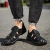 Summer Men's Closed Toe Large Size Genuine Leather Casual Sandals Mens Closed Toe Sandals