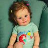 50cm Full Silicone Body Reborn Dolls Maddie 60cm Cloth Body 3D High Color Painting Simulation Baby Cute Rooted Rooted Short Curly Hair Simulation Doll