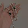 New Rice Grain Freshwater Pearl Emerald Necklace Dongdaemun Fashion Necklace Temperament Micro-inlaid Zircon Bracelet