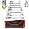 Flex-Head Ratcheting Wrench Set 8 PC Metric 8 mm-17 mm with Roll-up Pouch