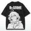 Suika Dr.STONE Anime Printed T-shirt Vintage Y2k Washed Oversized Tee Shirt Summer Short Sleeve Cotton Tops Men Women Clothing