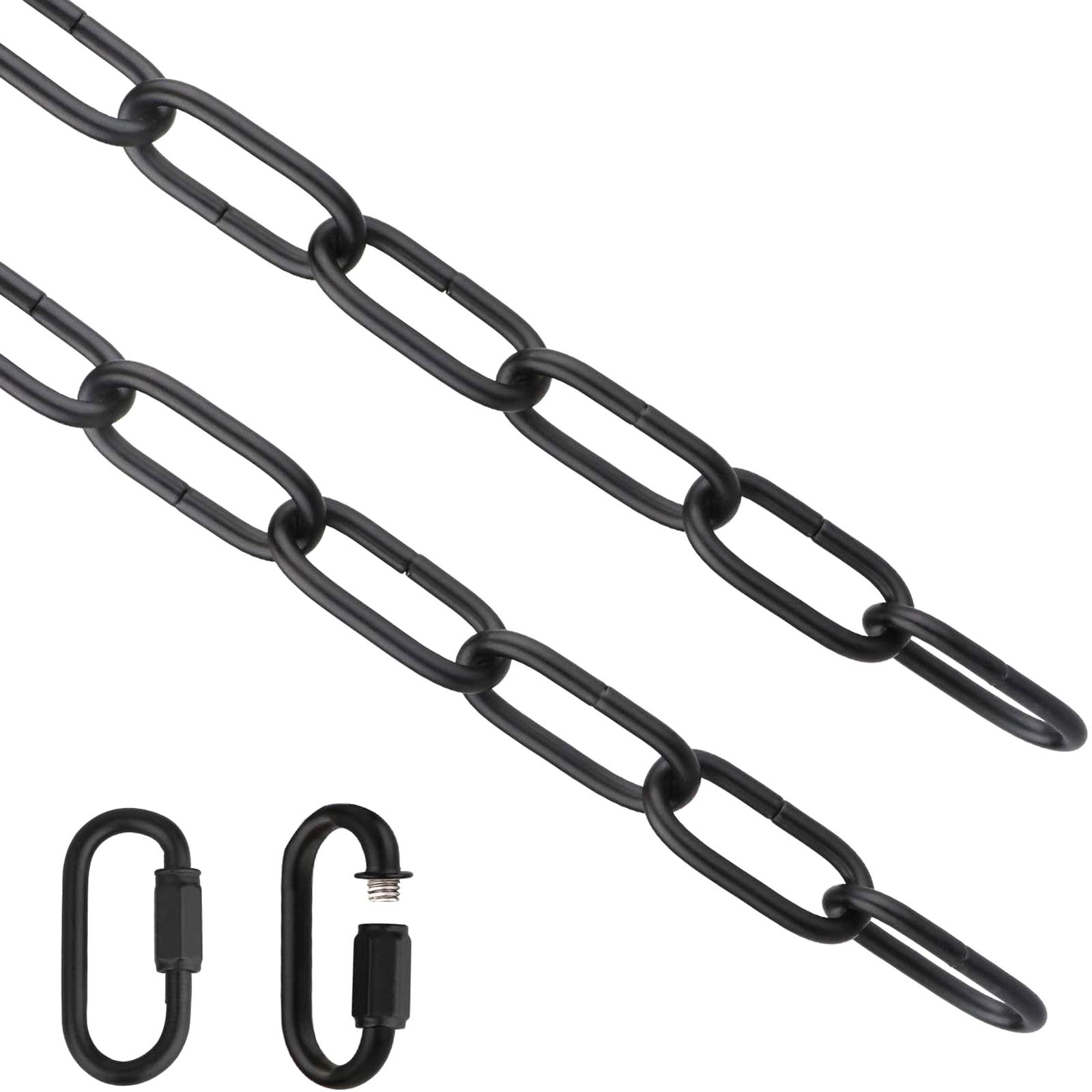 Lighting Chain Replacement Adjustable Metal Hanging Chain for Modern Hanging Lamps and Ceiling Light Fixtures black
