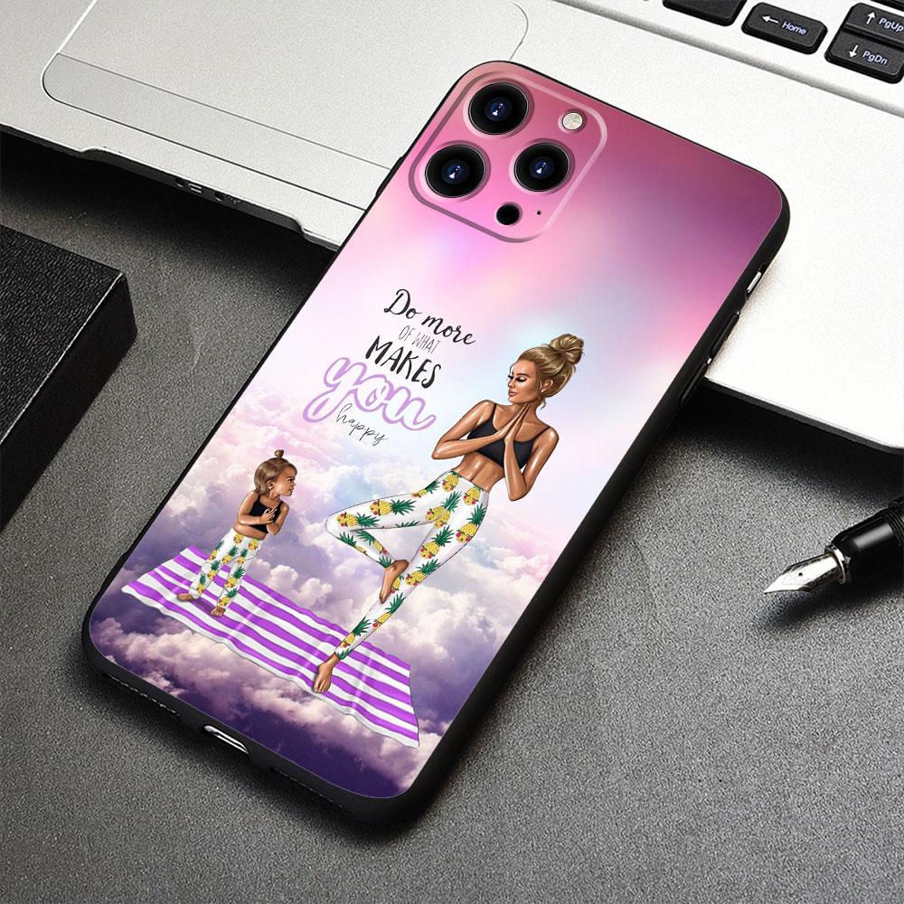 Pro iPhone 8 Plus 13 Pro Max 14 XR 12 XS 7 11 X SE2 5S Mini SE2022 6S 5 SE Pouzdro Žena Móda dívka Super Máma miminko TPU