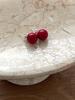Oar [Silver 925] Red Pearl 12Mm Earrings