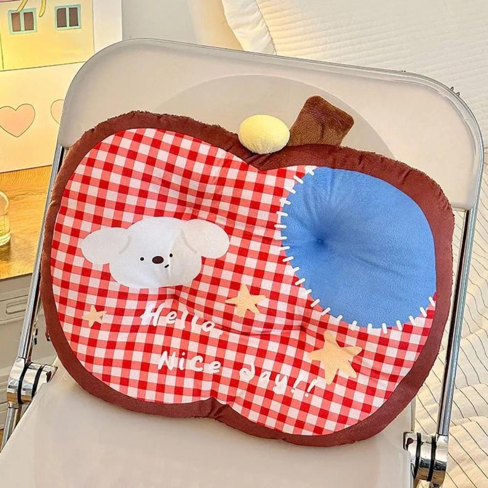 Cute Checkered Pattern Seat Cushion Cartoon Dopamine Puppy Waist Pad Soft Futon Cushion Home Use