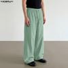 INCERUN Men's Casual Elastic Waist Wide-Leg Pants Loose Streetwear Baggy Long Trousers