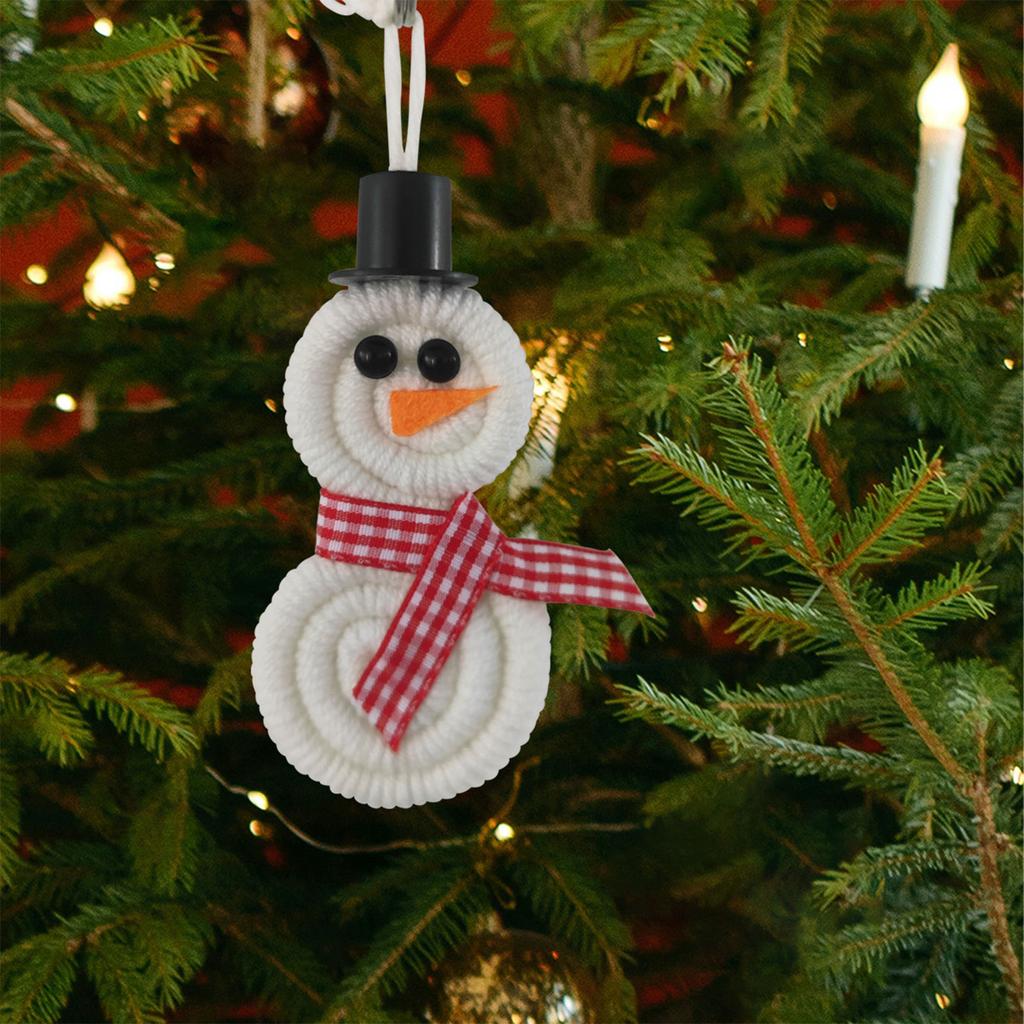 10PCS Snowman Tree Pendant Hanging Ornaments with Rope Party Home Supplies
