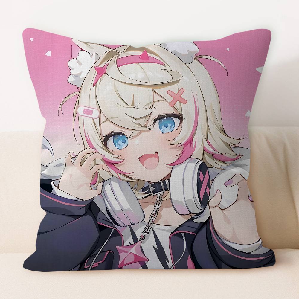 Hololive Mococo Fuwawa Abyssgard Pillow Cover For Bedroom Room And Living Room Sofa Decorative Cushion Cover