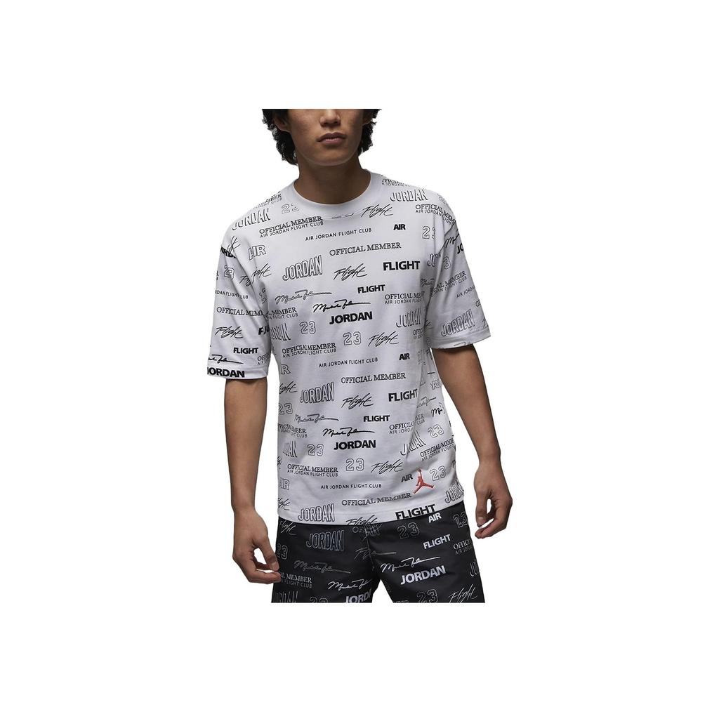 Jordan T-shirt Manches Courtes Col Rond Imprimé Flight MVP Homme Hauts Blanc DX9574-100