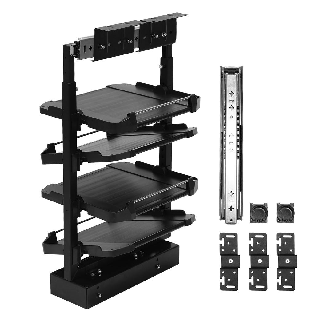 4 Tier Multi-Functional pull-out Shoe Cabinet Suitable for Entryway and corridors Adjustable Height Retractable Metal Stackable