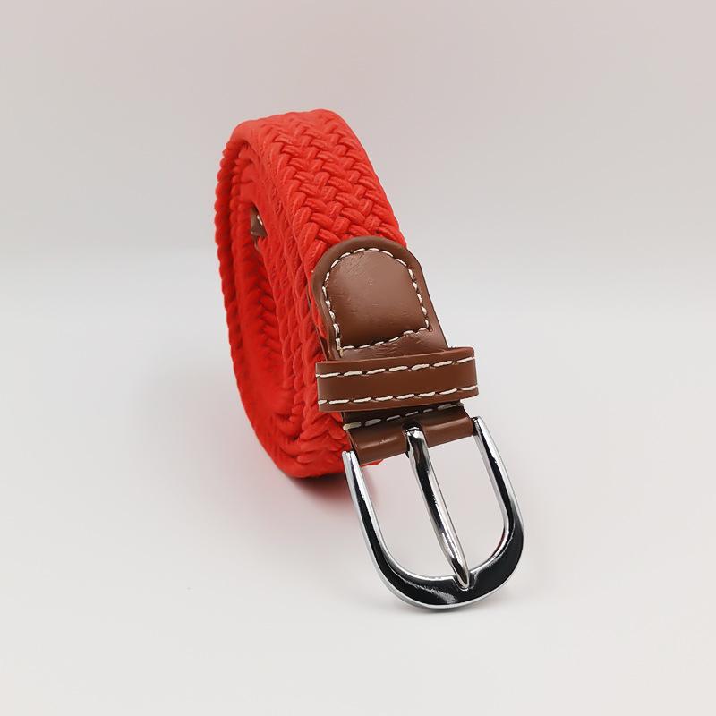 Men and Women Pin Buckle Canvas Belts, Thin Elastic Elastic Belts, Young Students Knitted Canvas Belts