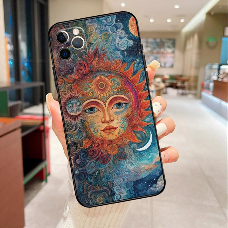 Sun Moon Aesthetic Phone Case For iPhone 17 Air 16 14 13 11 15 Pro Max mini 15 16 Plus 16e Protective Cover