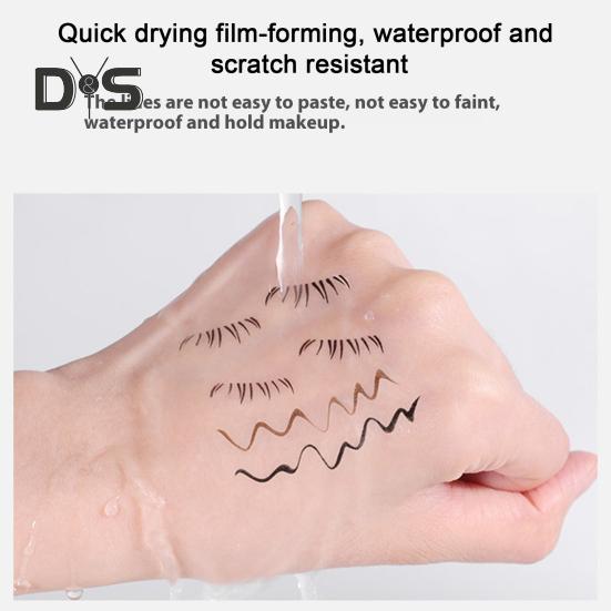 1 Set Lower Eyelash Stamp Eyeliner Kit Waterproof Smudge-Proof Sweat-proof Eyeliner Pen Long Lasting Bottom Lash Stamp Beginner Women Eyes Makeup