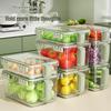 OUGU Transparent Refrigerator Storage Box with Handle