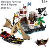 NEW Medieval Pirates Series Eldorado Fortress Fortress Pirate 8 figures 2509pcs Model Building Blocks BricksToys For Kids 10320