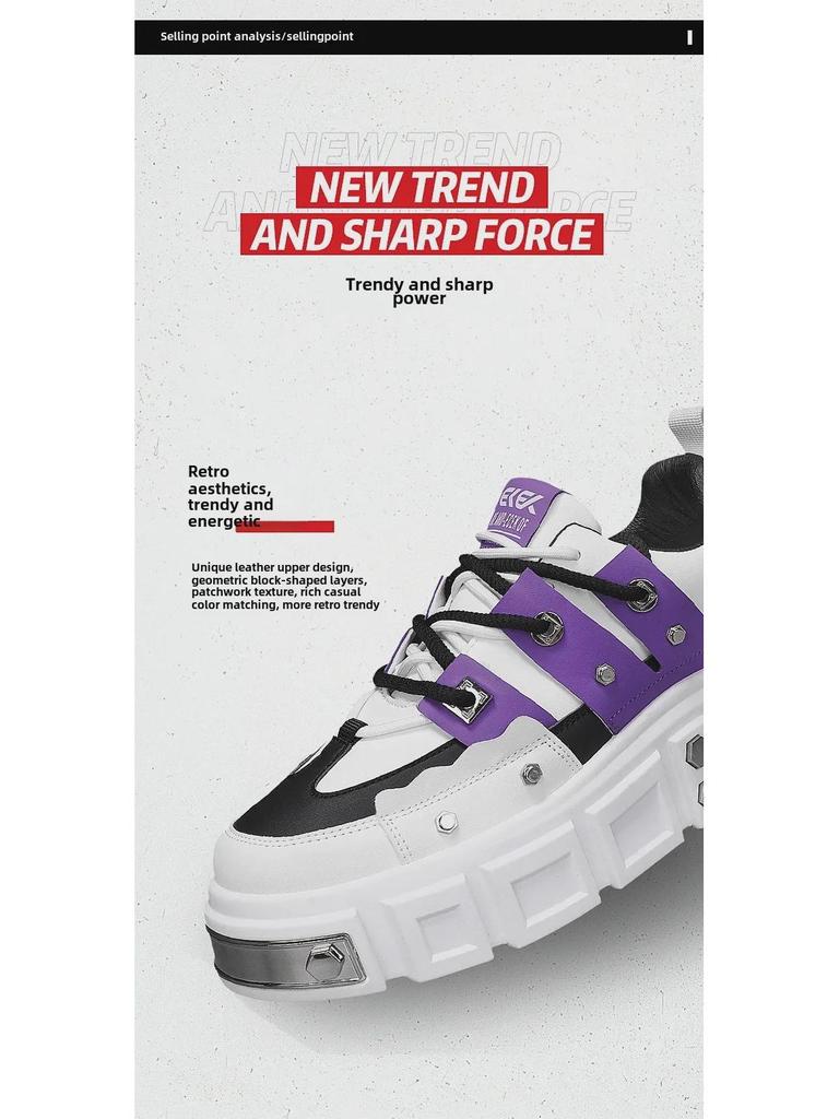 Daddy Shoes SS2024: Men's Thick Sole, Low-Top Casual Rivet Shoes - Korean Style