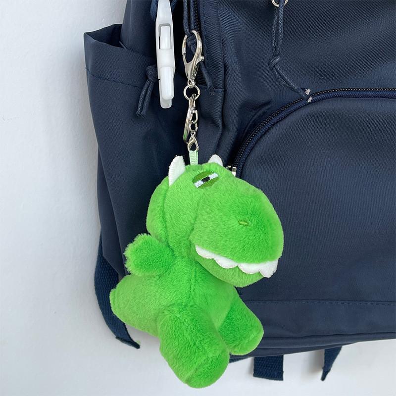 Adorable Sleepy Dinosaur Plush Keychain Cute Green Stuffed Animal Bag Charm