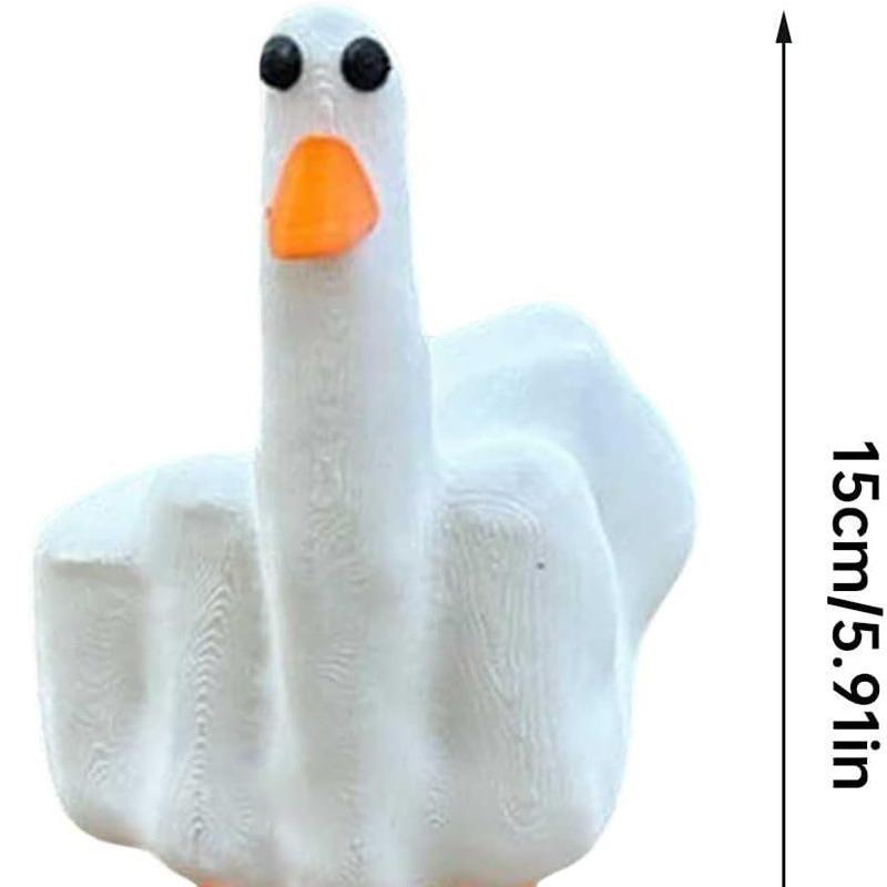 Duck Middle Finger Ornaments Home Courtyard Design Outdoor Resin Handicrafts Parody