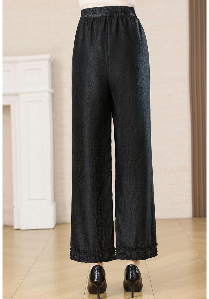2026 Silk Xiangyunsha Straight-Leg Pants - 100% Mulberry Silk, Casual & Versatile Fashion