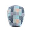 Fashion Men Women Plaid Cotton Newsboy Hat Flat Cap Adjustable Beret with Visor
