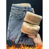 Winter Warm Fleece Lined Pencil Jeans Women Stretch High Waist Leggings Vaqueros Snow Wear Casual Vintage Thicken Denim Pants