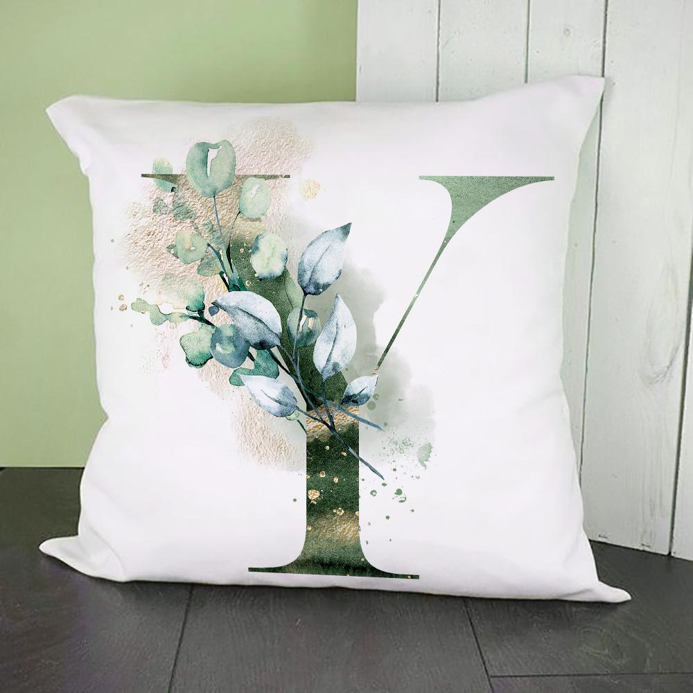 Green Alphabet A B C Printing Pillow Cases Fashion English Letter Home Sofa Living Room Car Decorative Pillowcase Cushion Cover