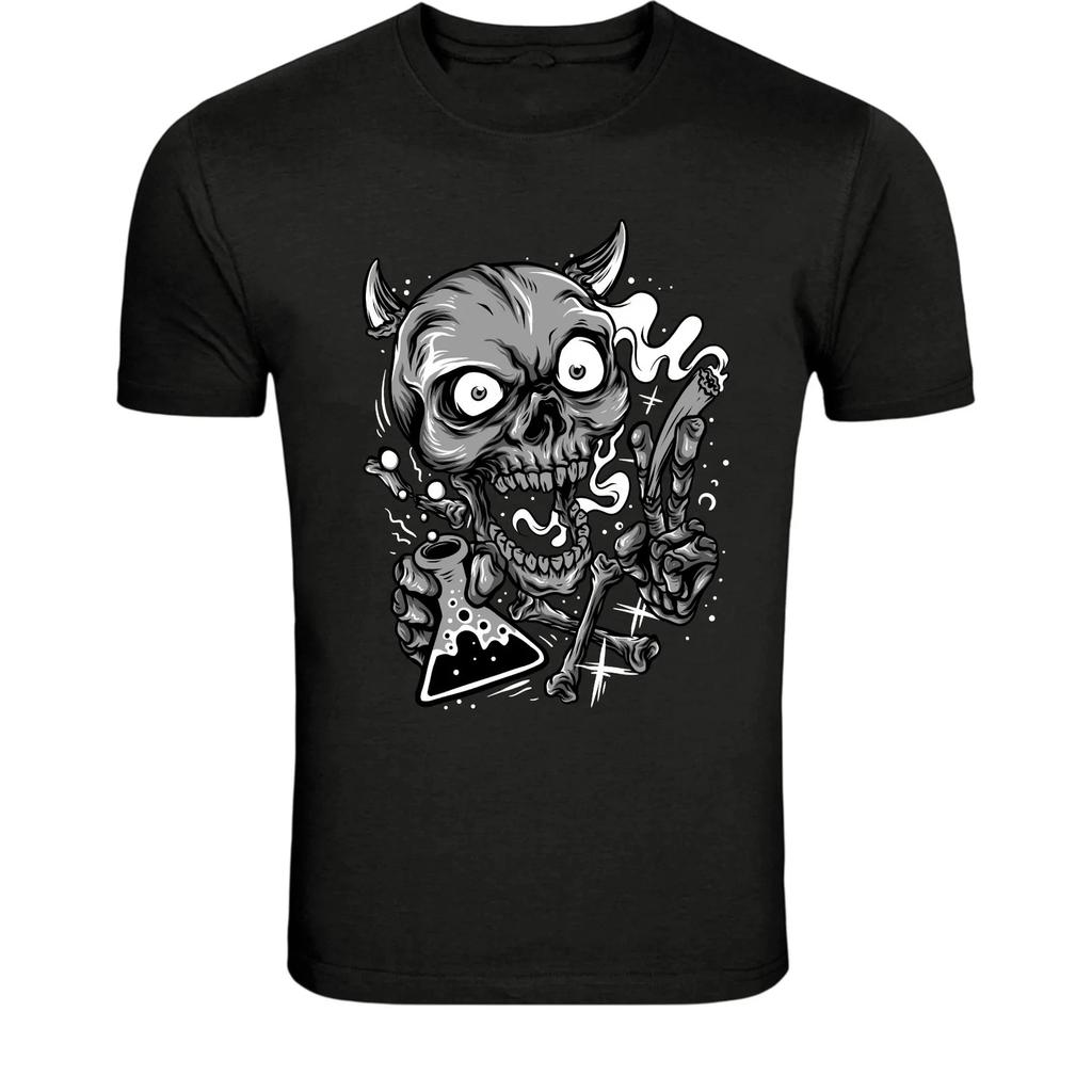 Mad Scientist Skull T-Shirt - Crazy Lab Skeleton Chemistry Graphic