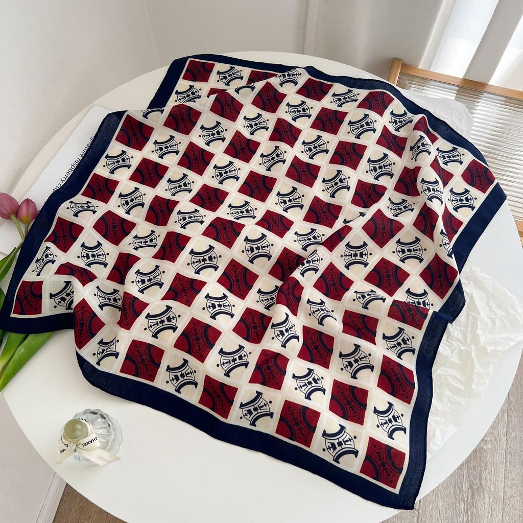 [Collection] Velvet Silk Scarves Women'S Versatile High-End Square Scarves Neck Scarves Spring And Autumn Retro