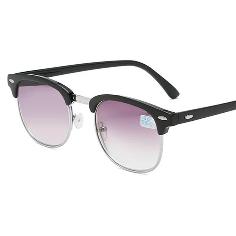 Men'S Myopia Sun Glasses -0.50 -1.0 -2.0 -6.0 Women'S Eyeglasses Grey Gradient Lens Spectacles Uv400 Reading +100 +150 +400