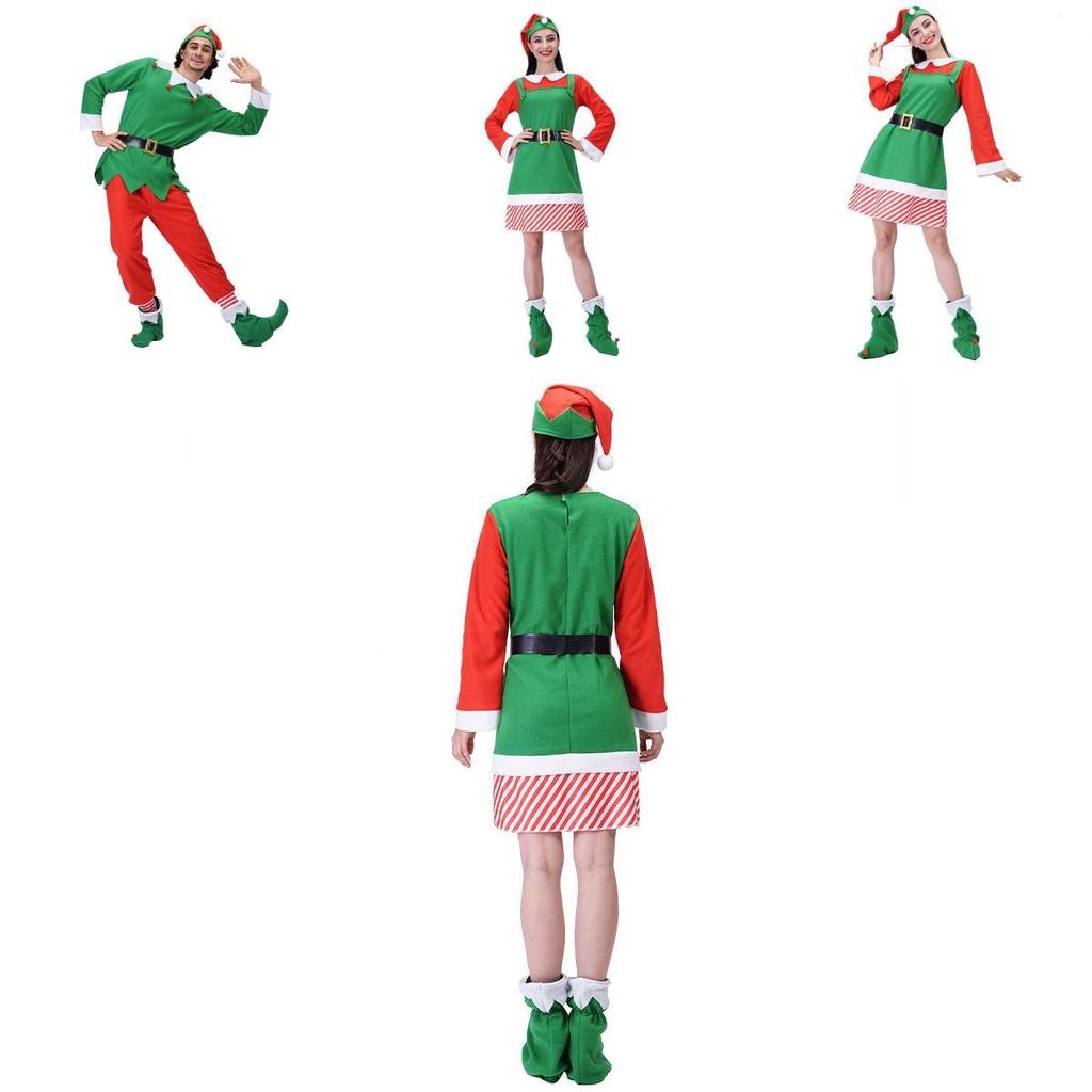 Christmas Elf Adult Cosplay Costume Couple Outfits