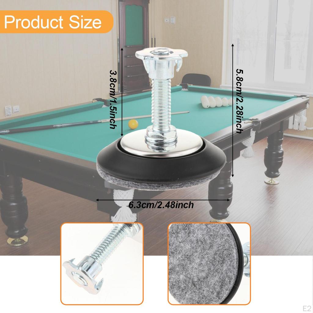 4 Leveling Feet for Pool, Foosball And Tabletop Tables