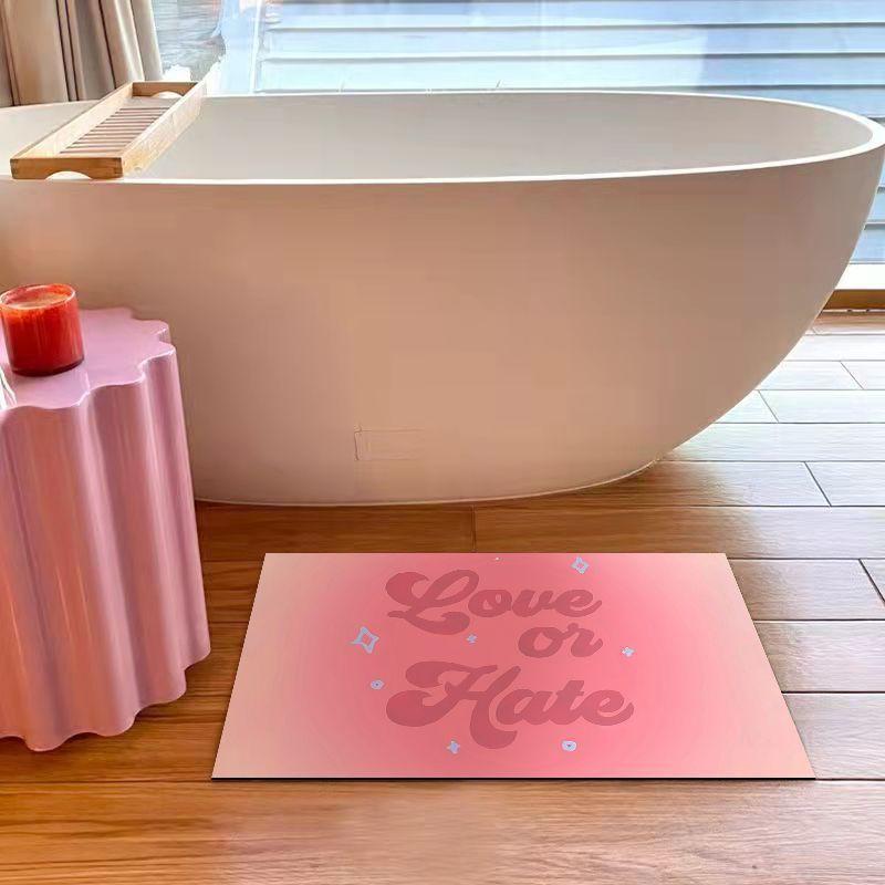 Quick-drying Non-slip Bathroom Toilet Toilet Door Mat Absorbent Diatom Mud Carpet American Sweet Cool Spice Girl