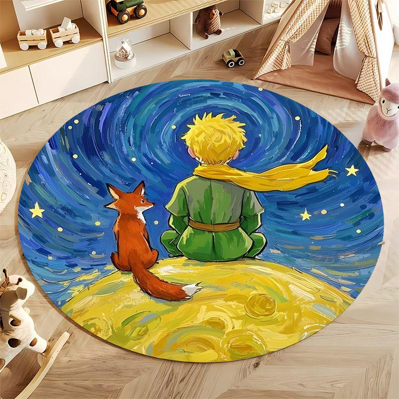 Charming Starry Night Circle Carpet for Cozy Spaces round carpet for home sofa bedroom, gift