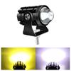 Motorcycle Mini Driving Light LED Headlight Dual Color Led Spotlights Projector Lens Moped Work Light Auxiliary Fog Lamp