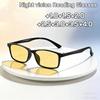 Retro Classic Black Square Frame Reading Glasses Men Anti Blue Light and Ultra Light TR90 Frame Night Vision Presbyopia Glasses