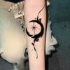 Retro Personality Simple Domineering Ink Moon Star Arm Tattoo Sticker