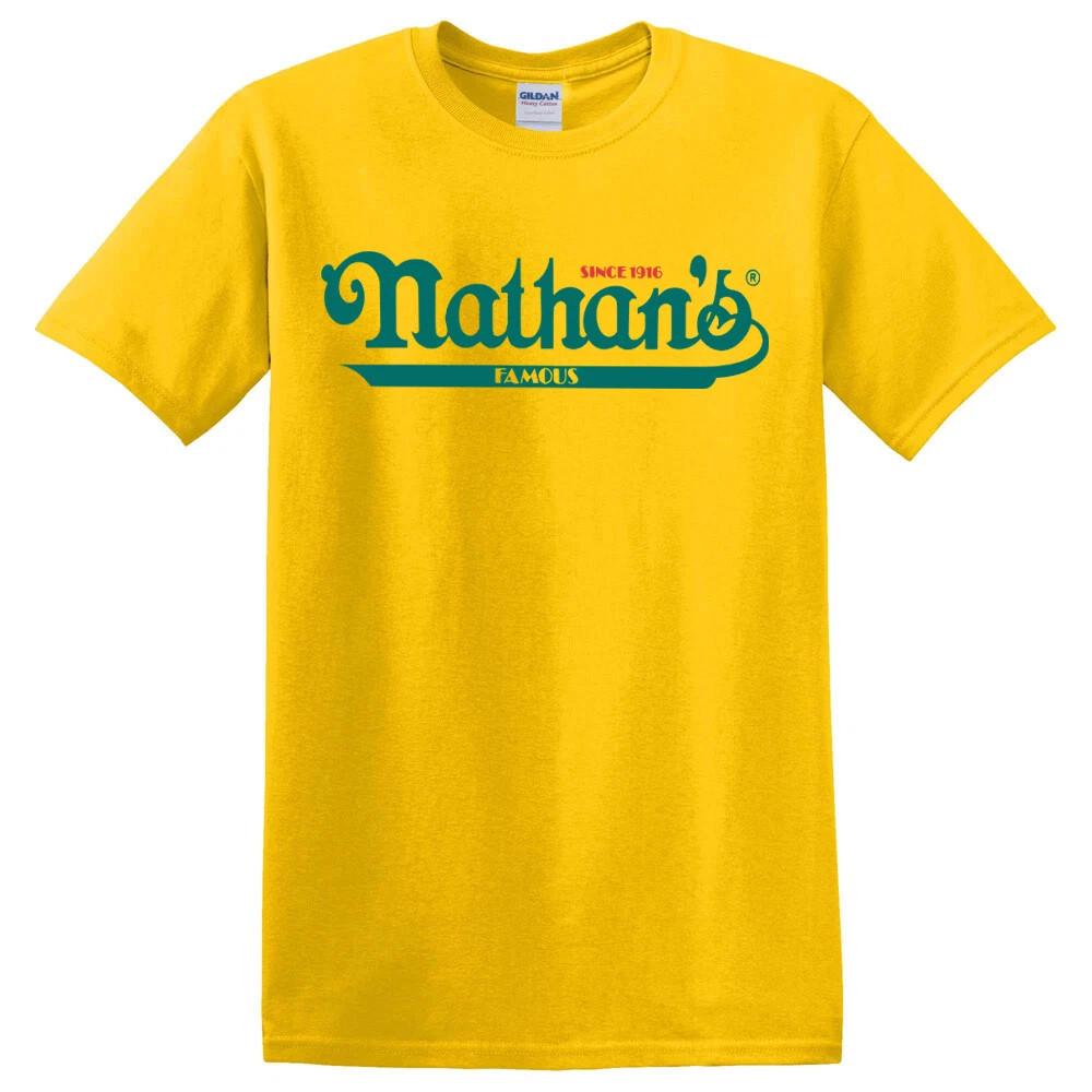 Nathan s Famous Hot Dog Gold Reprint T-Shirt S-4XL XXL